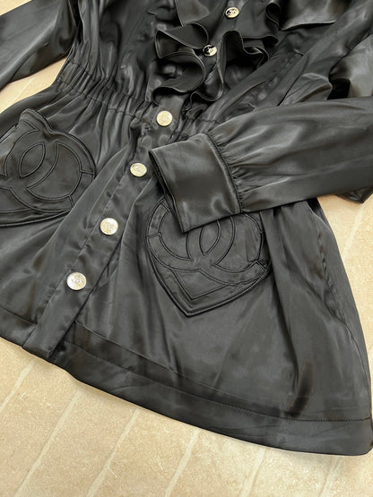 CHANEL 25S HOODED JACKET WITH LACE TRIM 408