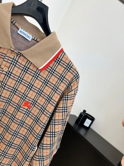 BURBERRY 26S SHORT-SLEEVE KNIT POLO SHIRT 425