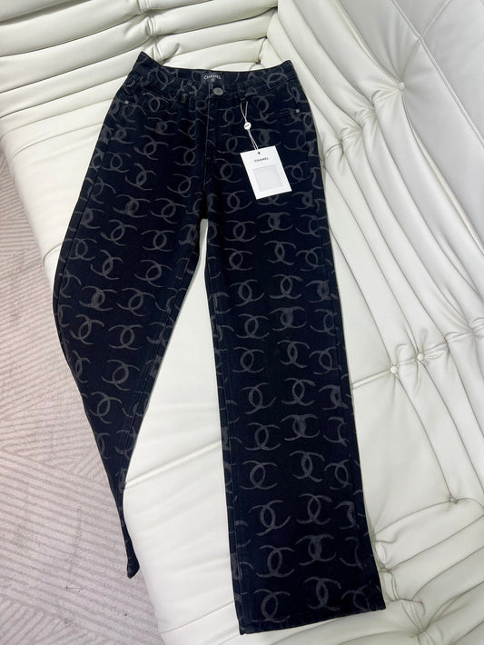 DENIM CC LOGO BLACK JEANS