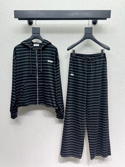 MIUMIU JACKET AND WIDE-LEG PANTS SET STYLE 13