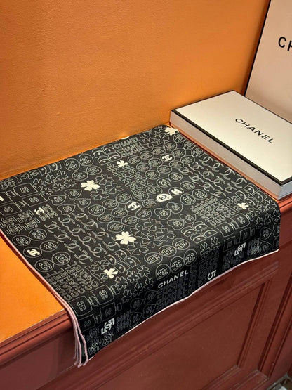 CHANEL 25S SCARF 110 IN CASHMERE SILK 738477