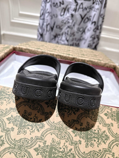 SANDALS 25S IN BLACK AND WHITE MIX RED LAMBSKIN EMBOSSED LOGO STYLE 3