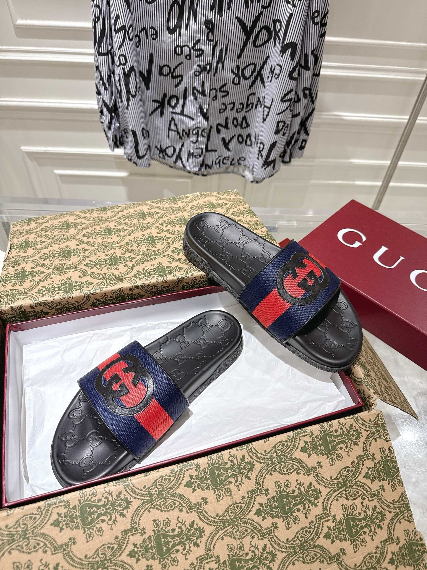 SANDALS 25S IN BLACK LAMBSKIN EMBOSSED LOGO STYLE 1