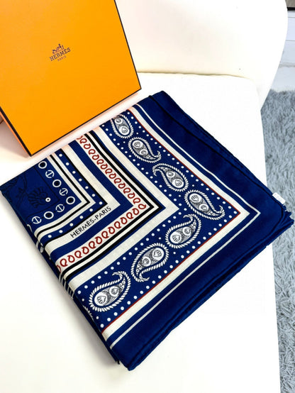 HERMES 25S SCARF 135 IN CASHMERE SILK 729040
