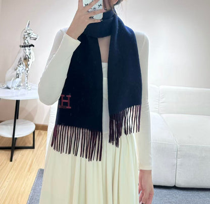 HERMES 25S SCARF 190 IN CASHMERE 985998