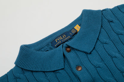 RALPH LAUREN SHORT-SLEEVE POLO KNIT SWEATER STYLE 432