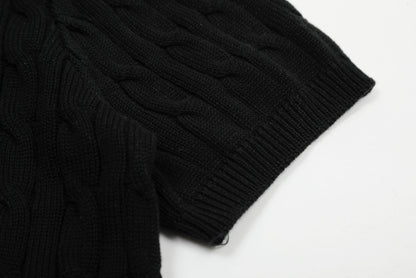 RALPH LAUREN SHORT-SLEEVE POLO KNIT SWEATER STYLE 434