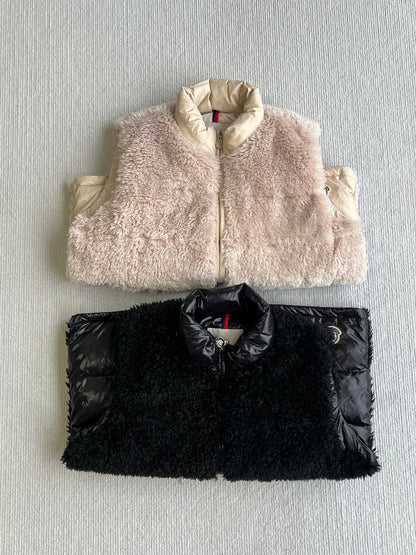 MONCLER 25S DOWN VEST IN LIGHT PINK 044