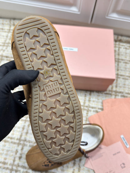 MIUMIU 26S SNEAKERS IN DARK BROWN SUEDE 01