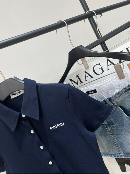 MIUMIU SHORT SLEEVE POLO SHIRT 273028
