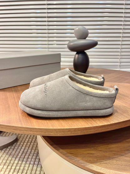BALENCIAGA 25S AURALEE SLIP-ON 25 MM IN GREY SUEDE