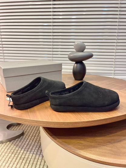 BALENCIAGA 25S AURALEE SLIP-ON 25 MM IN BLACK SUEDE