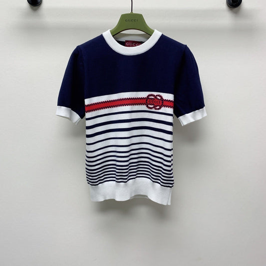 GUCCI SHORT-SLEEVE KNIT TOP 253100