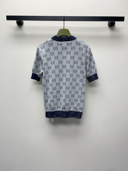 GUCCI SHORT-SLEEVE KNIT TOP 257394