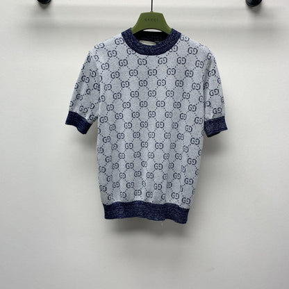 GUCCI SHORT-SLEEVE KNIT TOP 257394