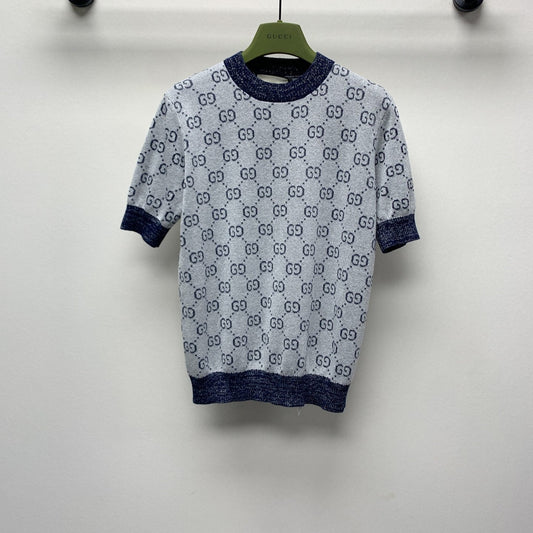 GUCCI SHORT-SLEEVE KNIT TOP 257394