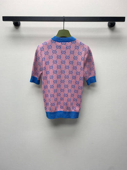 GUCCI SHORT-SLEEVE KNIT TOP 257395
