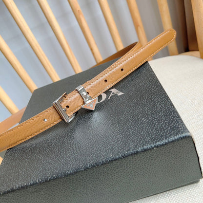 PRADA 25S BELT 15 MM IN BROWN CALFSKIN 571357