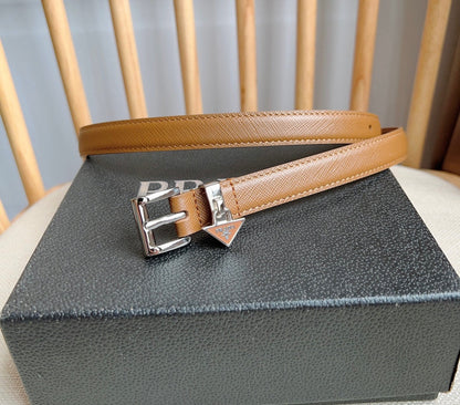 PRADA 25S BELT 15 MM IN BROWN CALFSKIN 571357