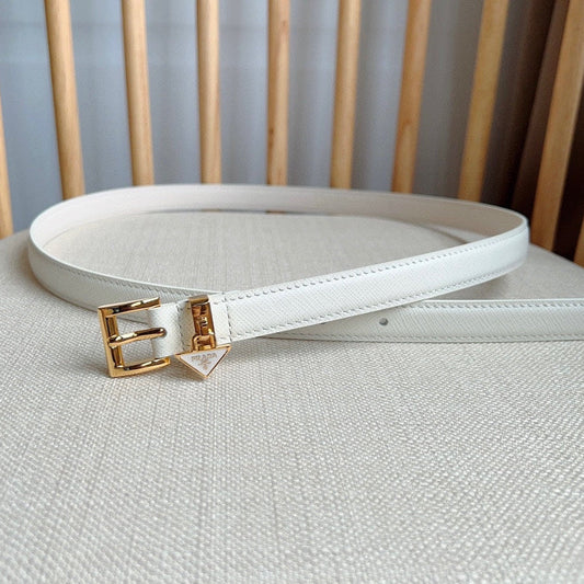PRADA 25S BELT 15 MM IN WHITE CALFSKIN 571360
