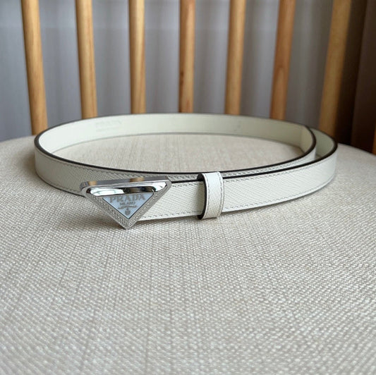 PRADA 25S BELT 20 MM IN WHITE CALFSKIN 571372