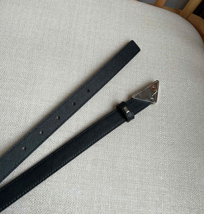 PRADA 25S BELT 20 MM IN BLACK CALFSKIN 571377