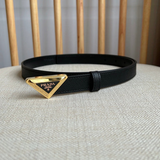 PRADA 25S BELT 20 MM IN BLACK CALFSKIN 571378
