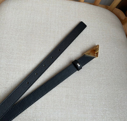 PRADA 25S BELT 20 MM IN BLACK CALFSKIN 571378