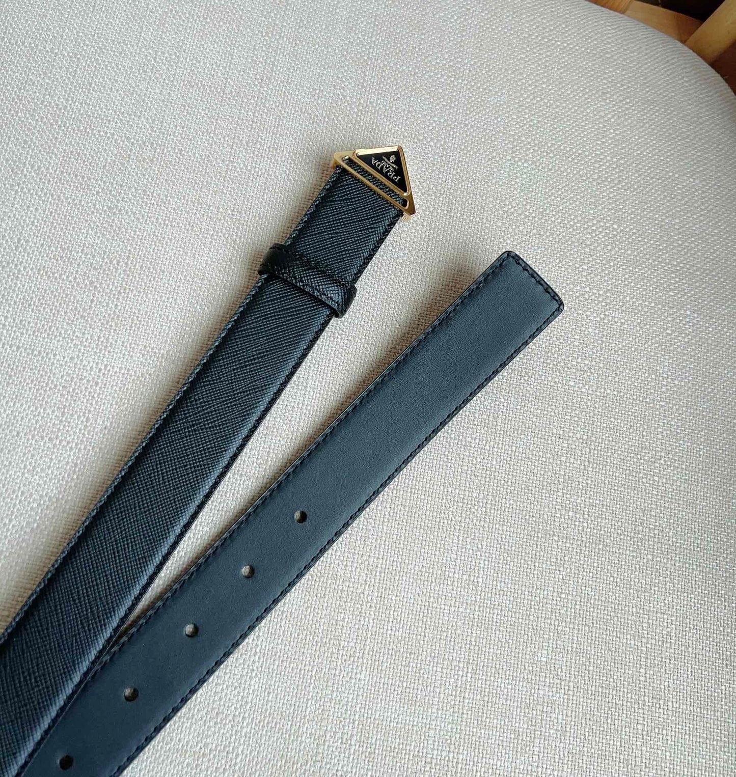 PRADA 25S BELT 30 MM IN BLACK CALFSKIN 595009
