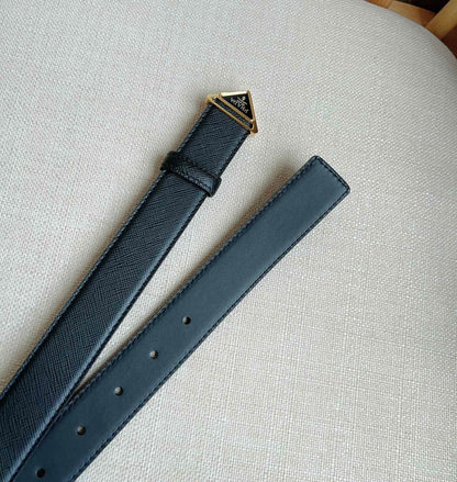 PRADA 25S BELT 30 MM IN BLACK CALFSKIN 595009