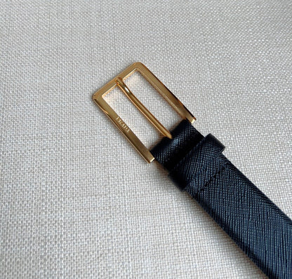 PRADA 25S BELT 30 MM IN BLACK CALFSKIN 580045