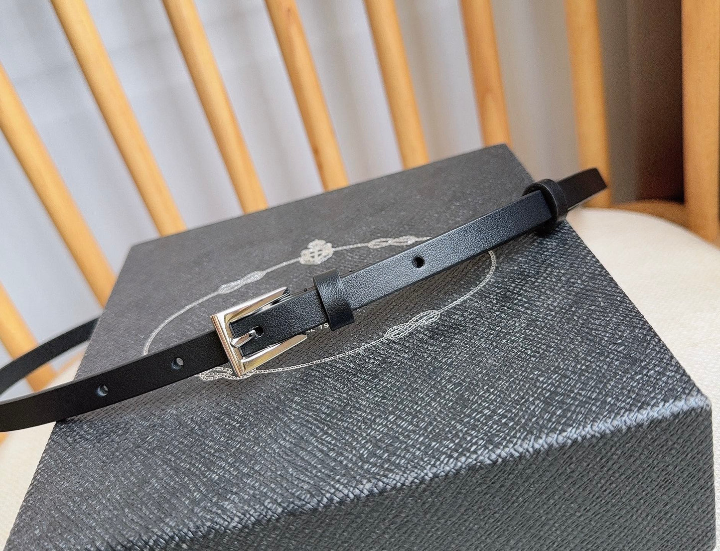 PRADA 25S BELT 10 MM IN BLACK CALFSKIN 598373