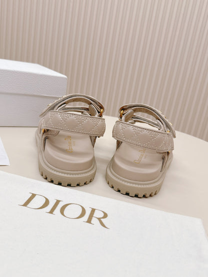 DIOR BACK-STRAP SANDALS 25S IN LIGHT BEIGE CALFSKIN