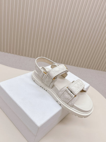 DIOR BACK-STRAP SANDALS 25S IN CREAM WHITE CALFSKIN