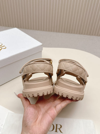 DIOR BACK-STRAP SANDALS 25S IN BEIGE CALFSKIN