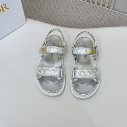 DIOR BACK-STRAP SANDALS 25S IN SILVER CALFSKIN
