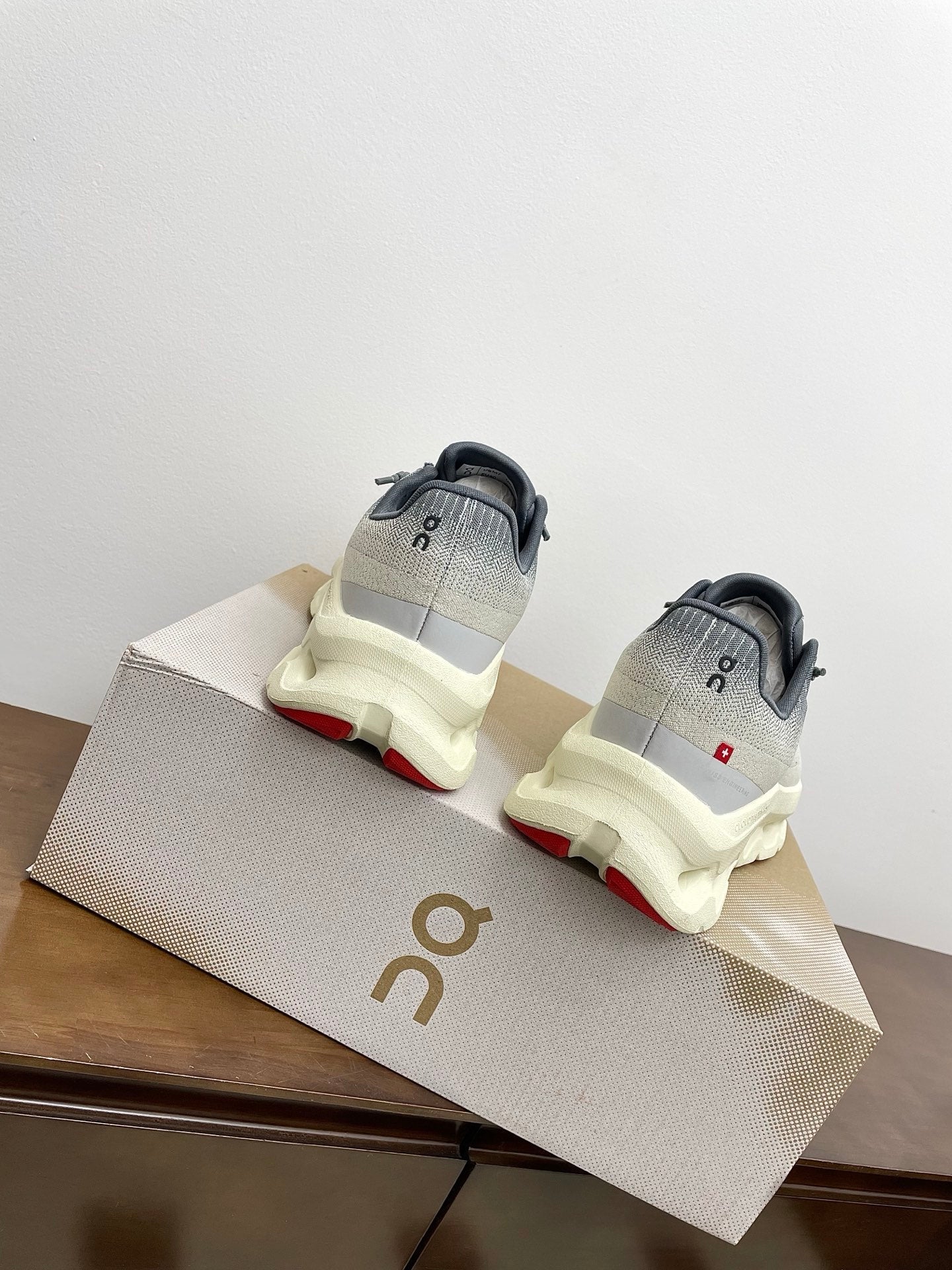 LOEWE 26S CLOUDTILT SNEAKER IN DARK GRAY AND WHITE RECYCLED POLYESTER