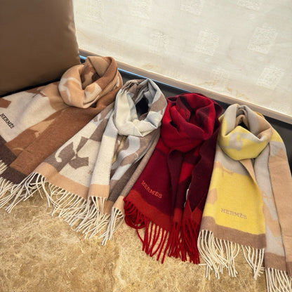 HERMES 25S SCARF 170 IN CASHMERE 854667