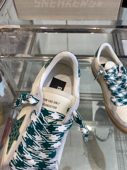 BALL STAR SNEAKERS GREEN CROCODILE EMBOSSED LEATHER STAR