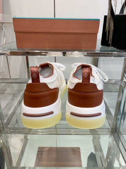 SNEAKER IN WHITE CANVAS MIX SUEDE WITH LAMBSKIN