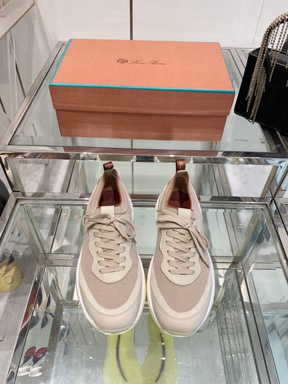 SNEAKER IN LIGHT PINK CANVAS MIX SUEDE WITH LAMBSKIN