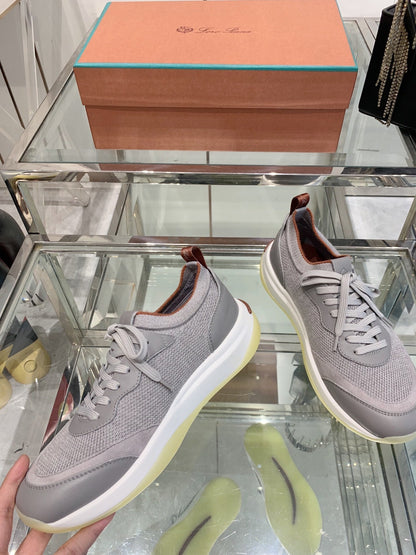 SNEAKER IN GRAY CANVAS MIX SUEDE WITH LAMBSKIN