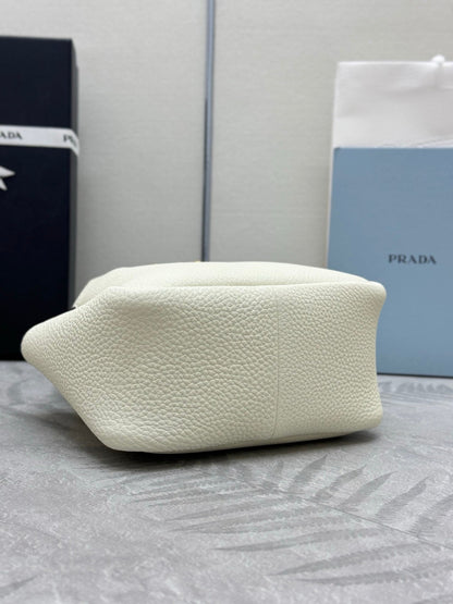 PRADA 25S TOTE MINI BAG 18 IN IVORY CALFSKIN GOLD HARDWRE