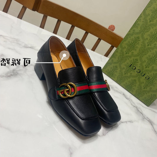 GG LOAFER 35 CM IN BLACK CALFSKIN GOLD HARDWARE
