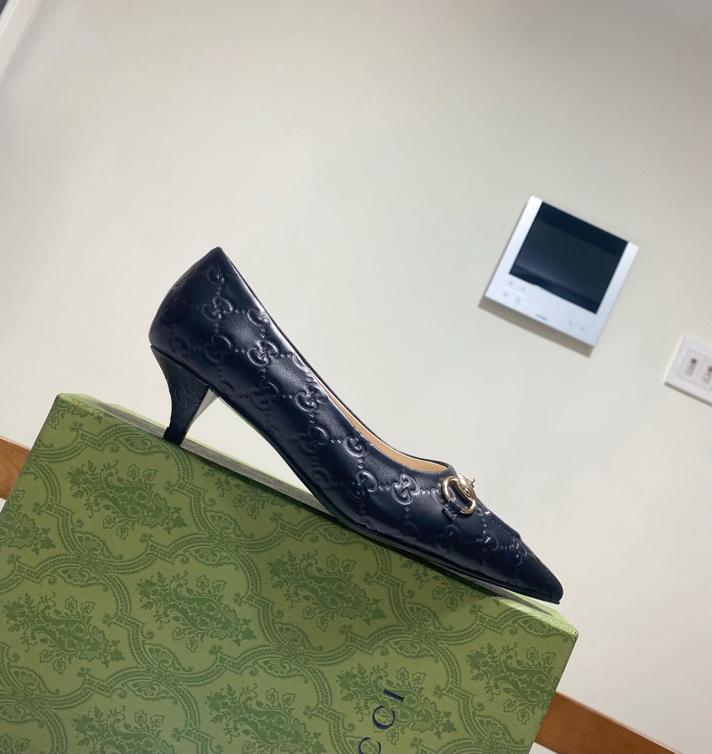 GUCCI 26S HIGH-HEELED SHOES 45 MM IN BLACK LAMBSKIN