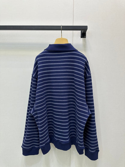 MIUMIU STRIPED ZIP POLO SHIRT STYLE 42