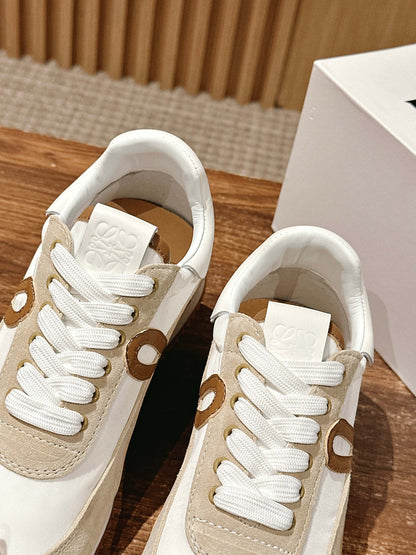 FLOW RUNNER SNEAKER IN BROWN SUEDE AND SHEEPSKIN