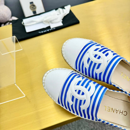 CC SLIP-ON 25S IN BLUE AND WHITE FABRIC WITH STRIPED PATTERN