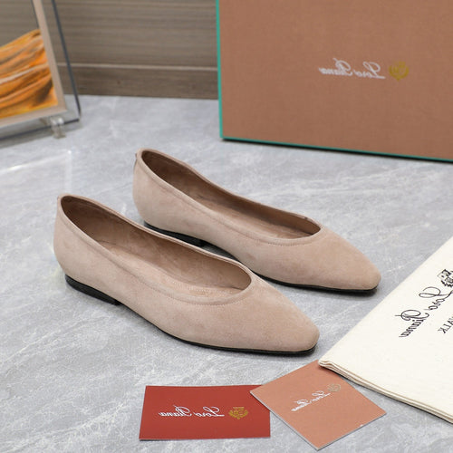 CLASSIC BALLET SHOES IN BEIGE SUEDUE