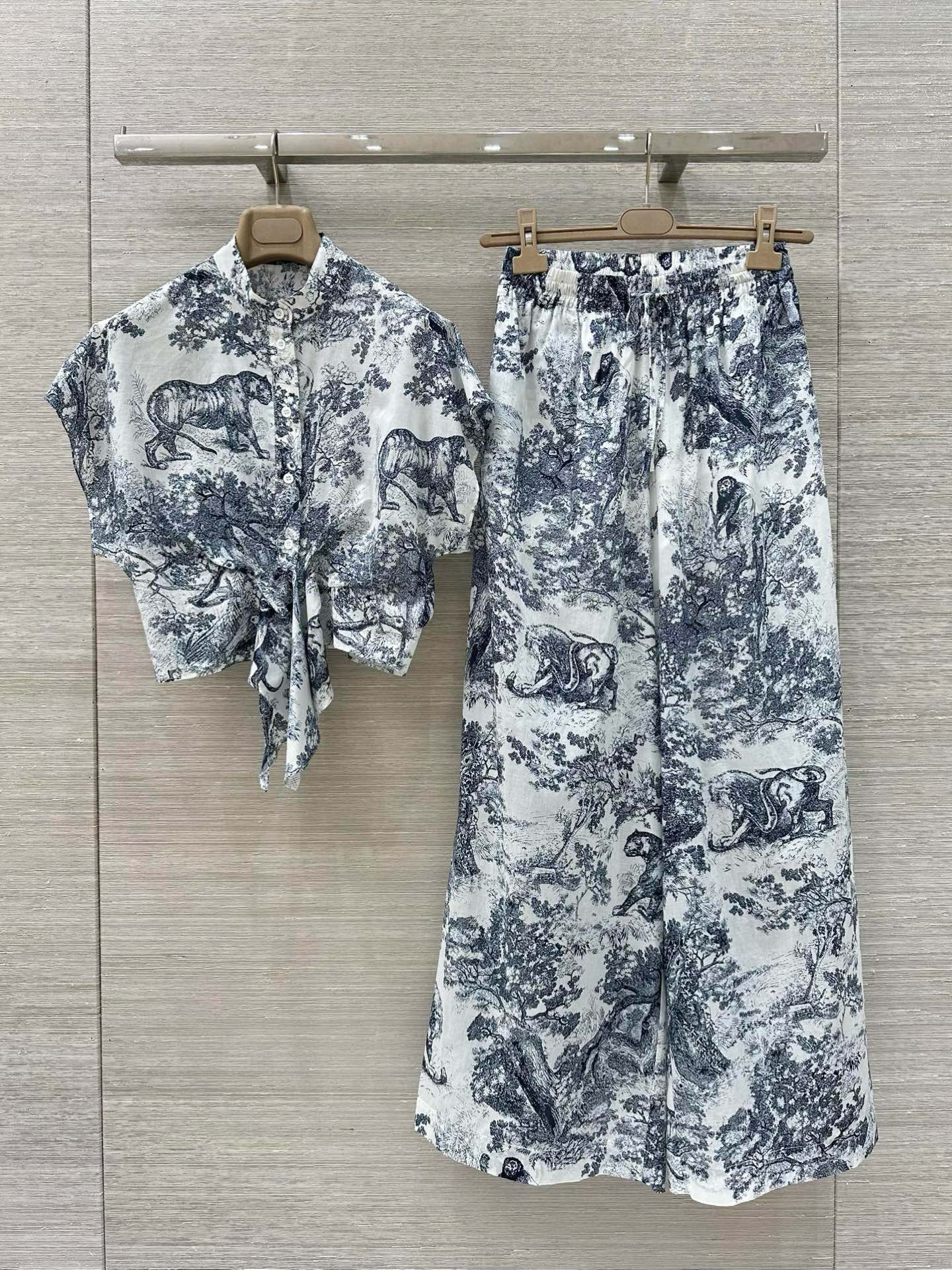 DIOR 26S PATTERNED SHIRT AND PANTS SET 1174